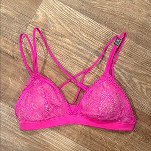 Victoria's Secret Hot Pink Lace Bralette